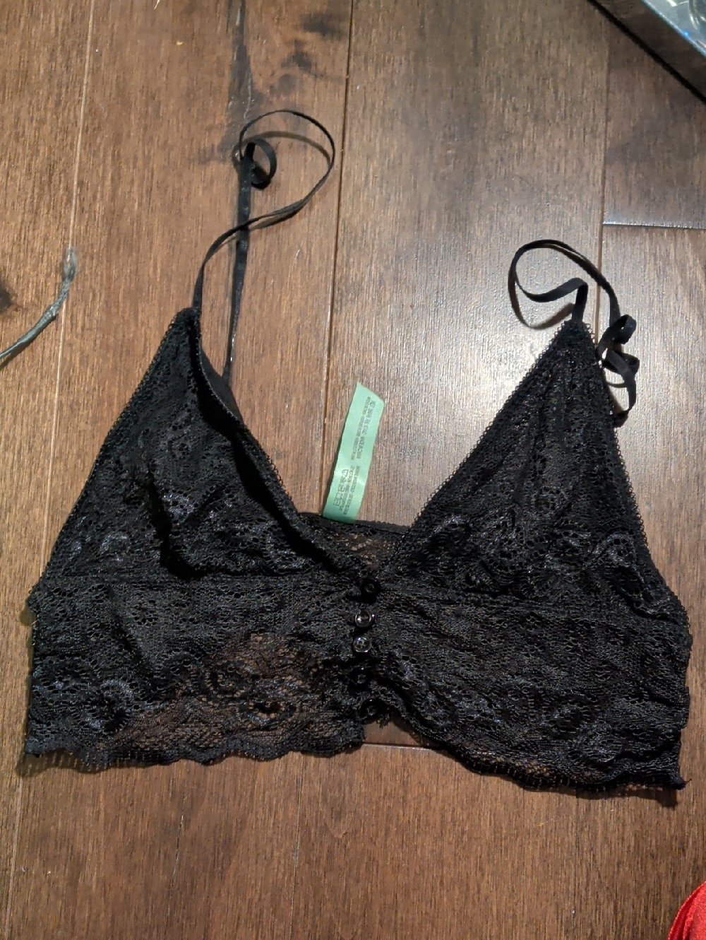 Honeydew‎ Intimates Black Lace Bralette with Button Accents